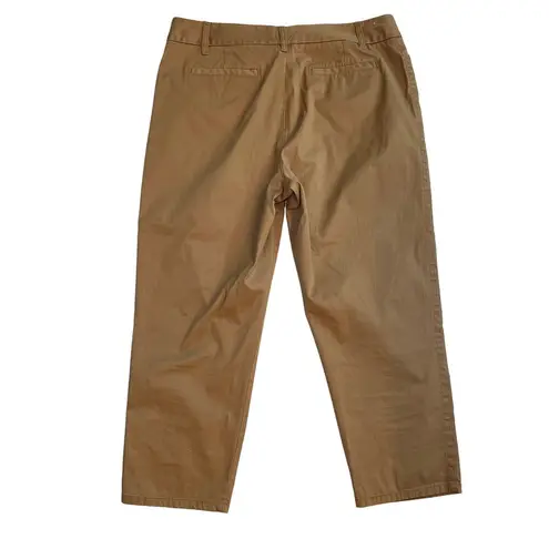 Liz Claiborne  Sloane Flat Front Ankle Chinos Khakis Size 14 Pockets Earthy Tan