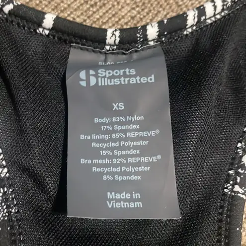 Sports Illustrated bra sports racerback wrap black white padded bra Sz X
