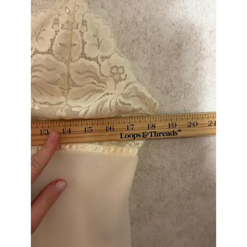 Valerie Stevens Intimates Ivory Lace Trim Slip Dress Lingerie Nightwear Babydoll White Size M