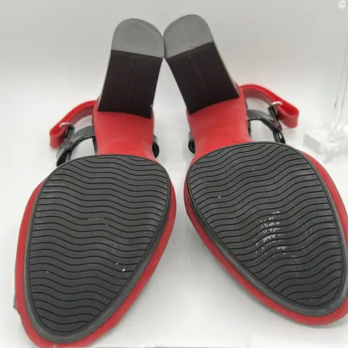 Hogan Black and Red Patent Leather Heels