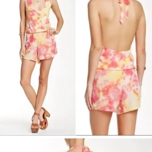 Young Fabulous and Broke  tie die ombre short romper