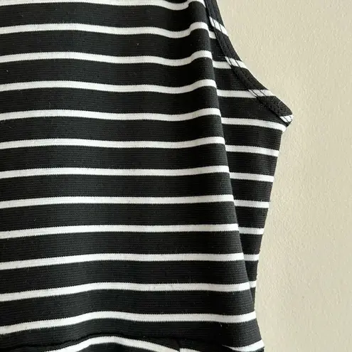 Soprano Black and White Striped Fit & Flare Dress, Halter Dress, Size XS