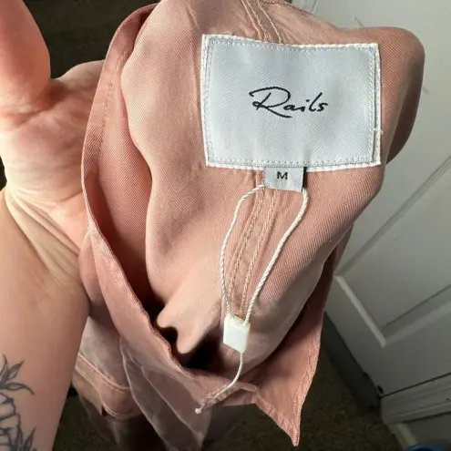 Rails Rowan Blush Pink Button Front Military Jacket NWOT Size Medium