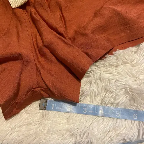 All in Favor Front Tie Pleated Terracotta Shorts