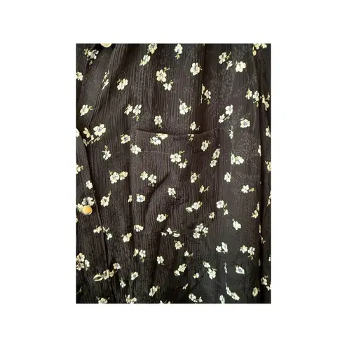 Sézane SEZANE Leana Floral Collared Button Front Long Sleeve Flowy Dress Size 40 (US 8)