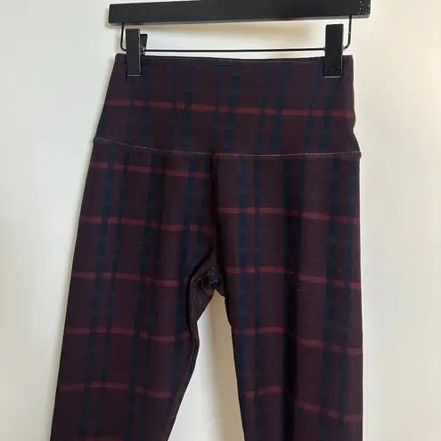 Beyond Yoga SoftMark High Waisted Midi Legging in Dark Cherry Preppy Plaid Large
