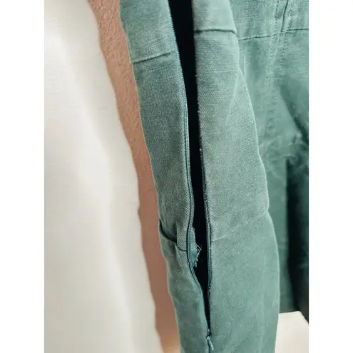 CARVEN Green Wool Twill 100% Cotton Shift Pockets Dexter Shift Dress sz 40