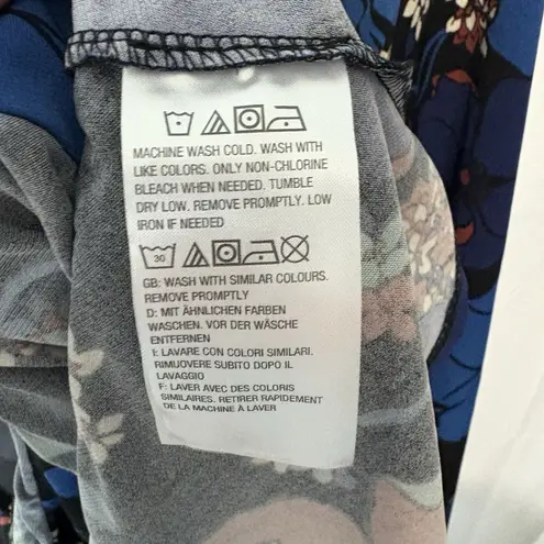 Susan Graver Black Floral Liquid Knit Long Sleeve Tie-Front Shrug Top XL