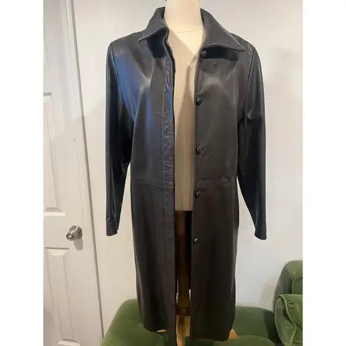 Bettina Rizzi Buenos Aires Brown Soft Long Leather Minimalist Jacket size S/M