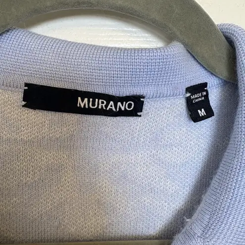Murano Blue Jacquard Knit Polo Sweater Retro Snowflake Preppy Classic M Size M