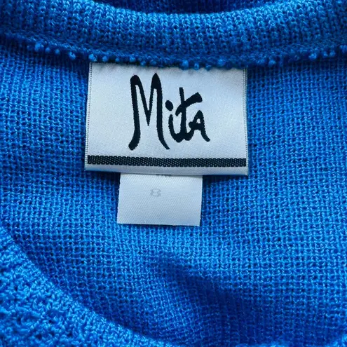 Vintage Royal Blue Gold Button Cardigan Lady Jacket Luxury Preppy Chic Size 8