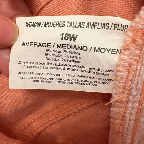 Gloria Vanderbilt Amanda Jeans 18W Coral Slimming Fit High Rise Straight NWT