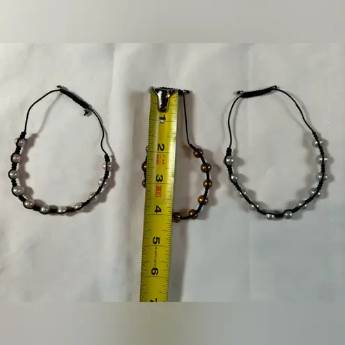 Handmade Pearl bracelets 3 Adjustable Size String stackable different color pearls
