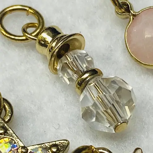 Jewelry Dangle Crafter Charms Star, Angle, Ice Skate, Snow Man Pink Stone