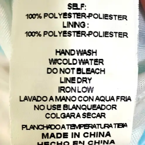 &merci &merci Aqua White Striped Seersucker Tiered Mini Dress S Half Button Puff Sleeve