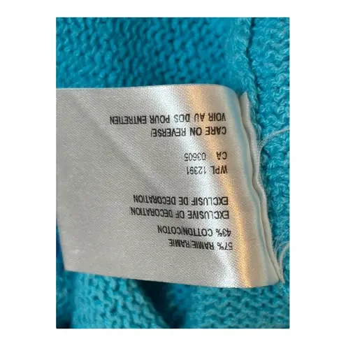 Northern Isles Vintage Knit Sweater Fish Graphic V Neck Pullover Blue Size XL