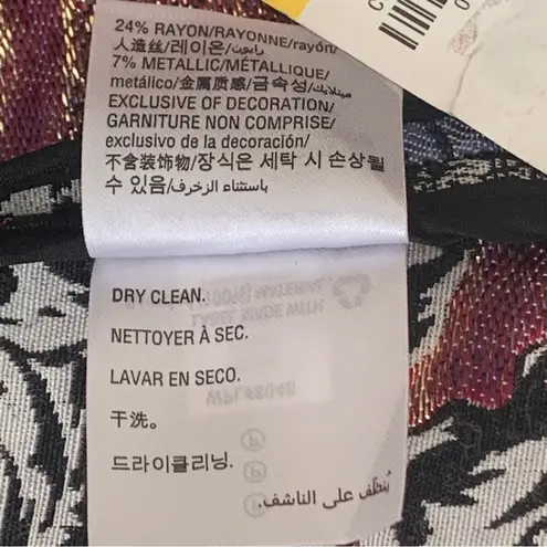 Alfani Blazer Jacket Houndstooth Floral Berry Snap Button Front Medium Petite