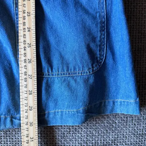 VTG Denim Field Chore Coat Barn Jacket Plaid M 100% Cotton Oh!Mamma Farm Cabin Blue Size M