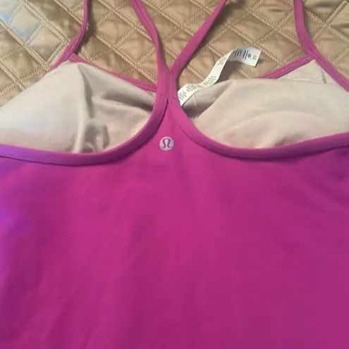 Lululemon  size 12 fuschia pink purple tank top bra built in like new