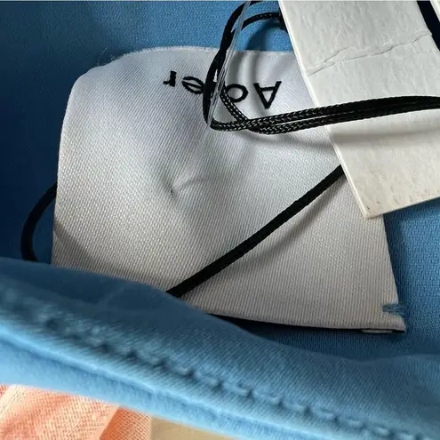 New ACLER Mahora Ruffled Sleeveless Midi Dress in Blue Size 2