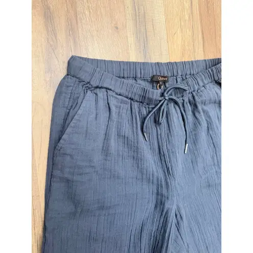 Quince Organic Cotton Gauze Wide Leg Pants Navy Size Small NWT Lightweight