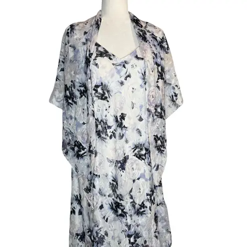 Alex Evenings Alex Evenings Midi Maxi Asymmetrical Dress Wedding Party Floral Shawl 24W 3X - Image 4