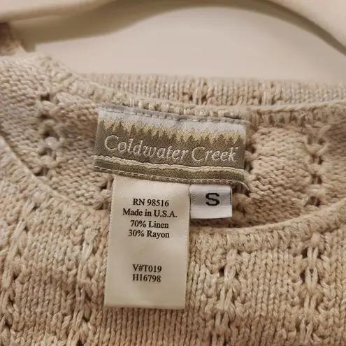 American Vintage Vintage 90s Coldwater Creek Cream Knit Linen Blend Tank Top S