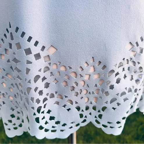 Dennis Basso Luxe Crepe Laser Cut Top