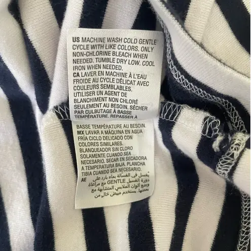 Karen Scott Women T-shirt Dress Navy Striped M Blue White Casual Preppy Coastal