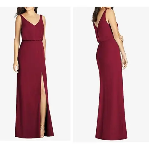 NWT THREAD Bridesmaid Ines Chiffon Sleeveless Gown
Burgundy Dessy Size 12 R Red
