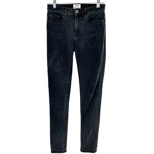 Acne Studios Skin 5 Used Black Stretch Denim Skinny Ankle Jeans Size 26