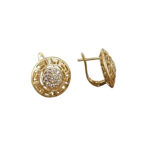 Hoop Earrings European fashion Round Synthetic Zircon earrings Gold