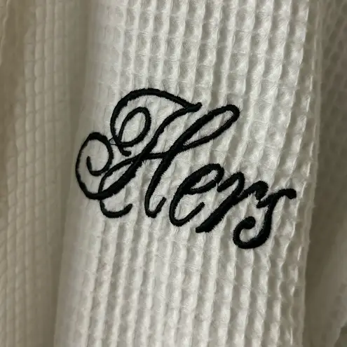 Luxor Linens "Hers" Egyptian Cotton Waffle Weave Spa Robe, White, OSFM White Size undefined
