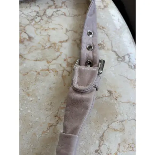 NUOVEDIVE Beige/PINK Leather Hobo Shoulder Bag With Adjustable Strap & Zippered