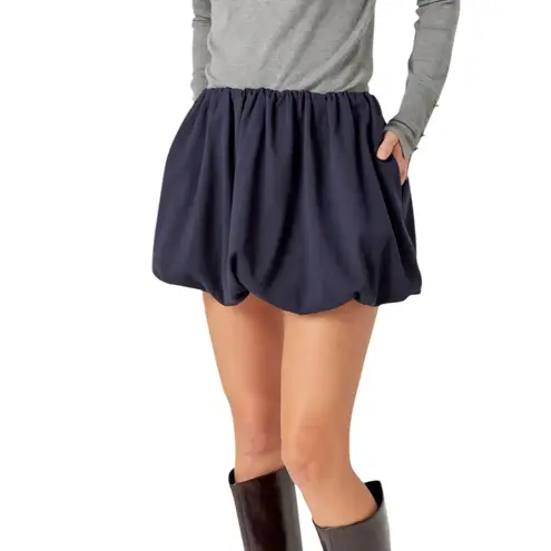 English Factory Bubble Hem Miniskirt Navy Size S NWT