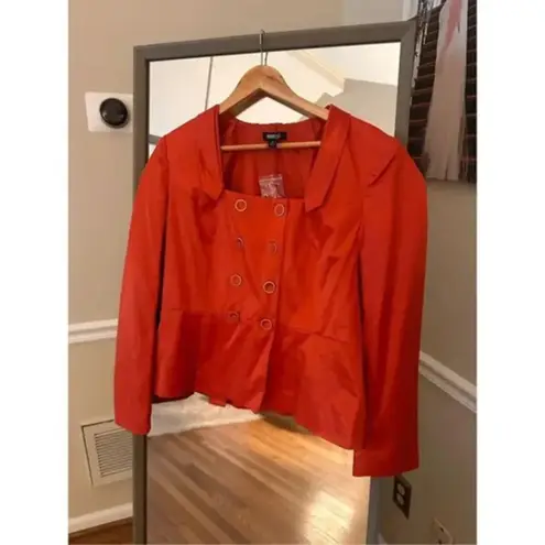 Metrostyle Blazer Jacket Women's Orange Sateen Size 12