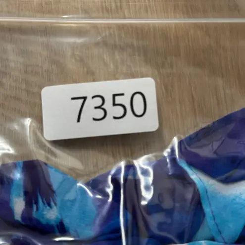 Dressbarn Dress 14 Blue Purple Watercolor Tiered Ruffle Midi Flowy Vacation