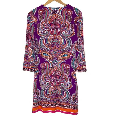 Laundry by Shelli Segal LAUNDRY V-Neck Colorful Print Shift Dress