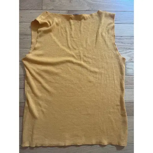 Mango  women's mustard knitted vneck‎ top size small