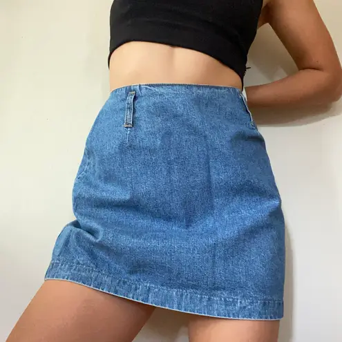 Vintage Skoozi denim mini skirt Blue
