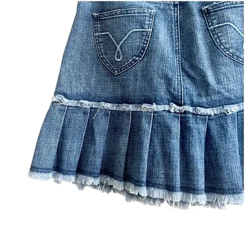 Baccini Women’s Tiered Jean Skirt Size 4 Y2K Stretch Medium Wash NWOT