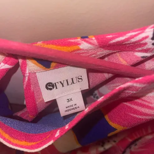 Stylus Floral Cold Shoulder Top shirt blouse