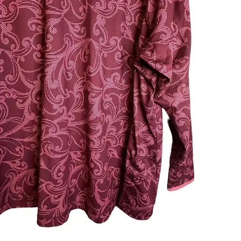 Lands End Purple Paisley Fleece Jacket Pullover 1/4 Zip Size 3X #460736