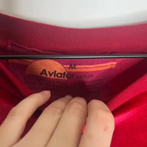 Aviator Nation Red Velvet Relaxed Sweatshirt Medium Womens
