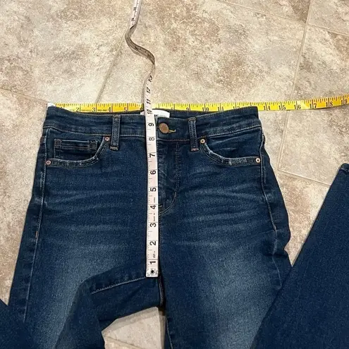 William Rast High Rise Ankle Skinny Jeans Dark Wash Distressed Size 25 Stretchy