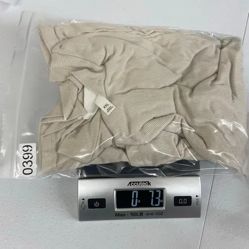 Prologue women's cream ribbed mock neck 3/4 sleeve stretch neutral tunic top XXL