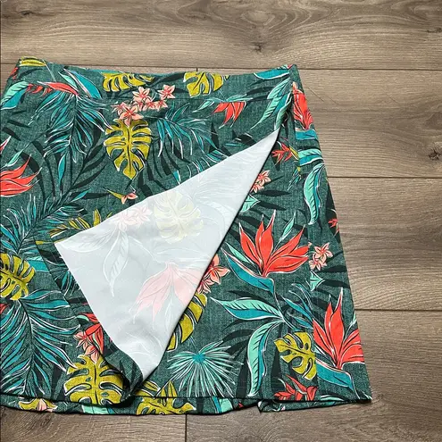 RipSkirt Hawaii 19" Paia Maui Floral Wrap Swim Coverup Skirt Green Blue Large