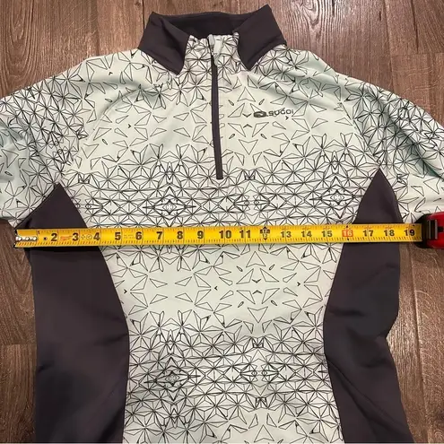 Sugoi Women’s Large Cycling Fleece Top Long Sleeve Aqua Midzero 1/4 Zip EUC Green