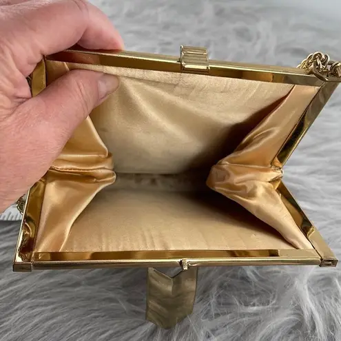 Faux leather vintage glam gold art deco shoulder bag