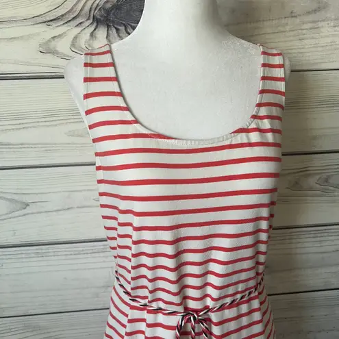 Shoreline Boden Coral & White Striped Tie Waist Tank Dress